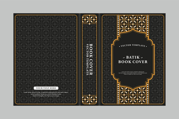 Elegant Batik Inspired Book Cover Template with Traditional Motifs