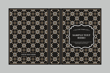 Elegant Batik Inspired Book Cover Template with Traditional Motifs
