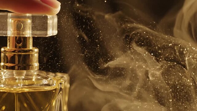 Spraying Luxury Perfume - A Fragrant Cloud of Elegance and Sophistication.