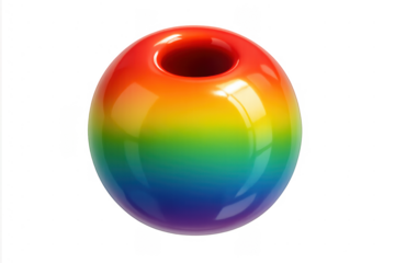 Colorful glossy rainbow gradient sphere with hole