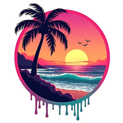 Beach Sunset illustration