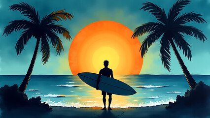Beach Sunset illustration