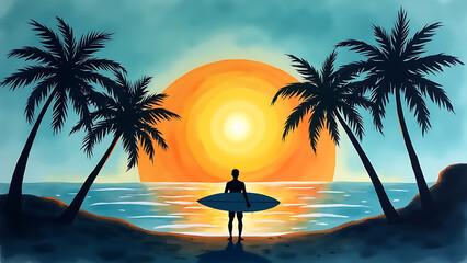 Beach Sunset illustration