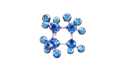 Molecular Structure of Cyclobutane Isolated on White Background