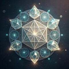 diamond on blue background