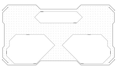 Cybernetic minimalist background. Futuristic frame with abstract electronic elements. Abstract cyberpunk-style technological interface, high-tech illustration with lines and dots.