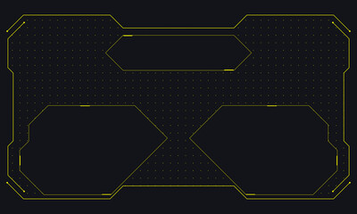 Cybernetic minimalist background. Futuristic frame with abstract electronic elements. Abstract cyberpunk-style technological interface, high-tech illustration with lines and dots.