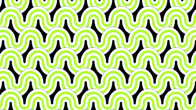 Neon green pattern on black background.