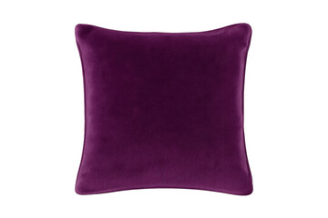 Obraz premium Purple velvet cushion square shape studio shot