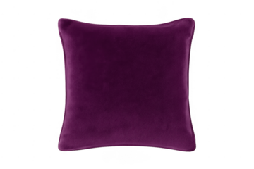 Purple velvet cushion square shape studio shot