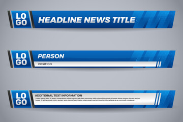 Set blue lower third for television and news channel