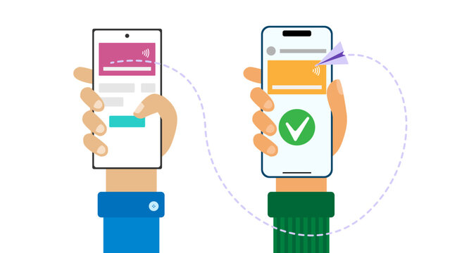 Peer to Peer Mobile Money Transfer and Digital Payment Concept