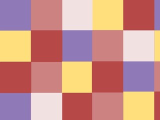 Seamless geometric square pattern featuring soft pastel bloks in yellow,lavender,blush pink,and cream, arranged in a grid .Modern,playful,and perfect for backgrounds or packaging