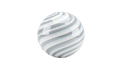 Swirled Glass Orb on White Background