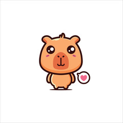 chibi kawaii cute capybara cartoon