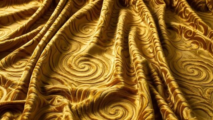 Abstract gold fabric swirls texture pattern for backgrounds and design elements