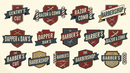 Obraz premium Collection of Barbershop Logos and Emblems.