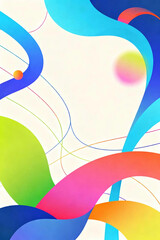 Vibrant abstract colorful swirling shapes in a dynamic composition