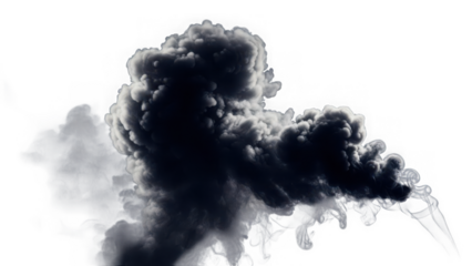 smoke cloud spreading out on white background