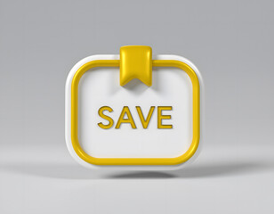 Save Button Sticker with Bookmark Icon
