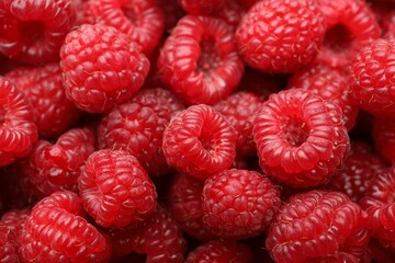 Fresh ripe raspberries as background, closeup view