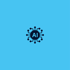 Artificial Intelligence logo Icon flat vector design
