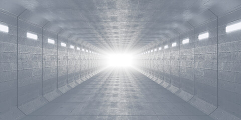 Bright tunnel with light at the end