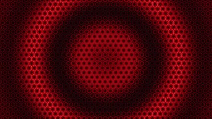 Black Red Hexagon Grid Hive Wave Animation Dark Honeycomb Pattern Pulsing Glow Motion Background Seamless Loop 4K