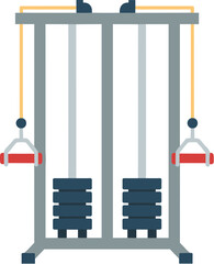 Flat vector icon of a cable crossover gym machine.