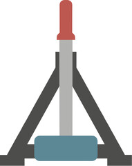 Industrial car jack tool flat vector illustration isolated.