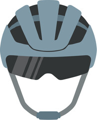 Modern gray aerodynamic bicycle helmet with integrated visor.