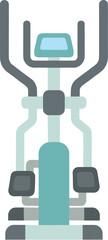 Flat vector icon of an elliptical trainer machine for gym and fitness.