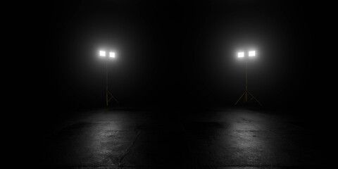 Dramatic lighting in a dark room