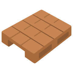 Wooden pallet crate package flat color vector illustration template design