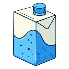 cartoon milk box drink beverage nature healthy flat color vector illustration template design
