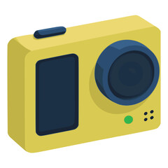 action camera video extreme sport adventure flat color vector illustration template design