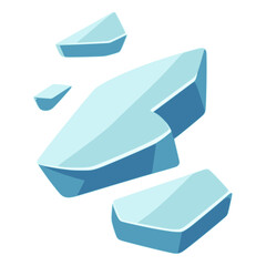 broken glass shard splinter sharp danger flat color vector illustration template design