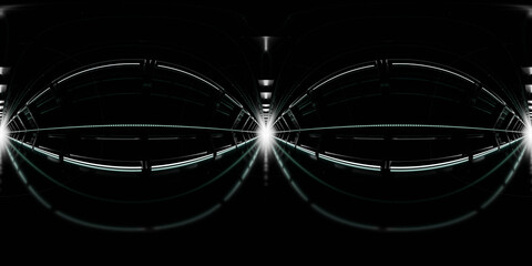 Futuristic abstract space with glowing lines 360 vr panorama