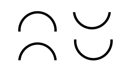 Obraz premium abstract black arcs and curves on a clean white background minimal graphic