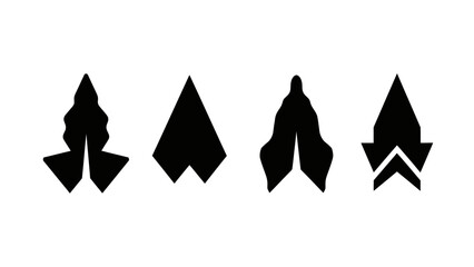 Fototapeta premium Abstract Geometric Black Symbols Representing Growth and Innovation Isolated on White