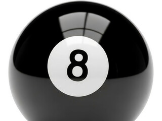 Billiards ball number 8 isolated on transparent background