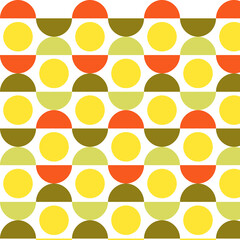 Colorful Geometric Circle Seamless Pattern | Modern Abstract Retro Background