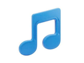 Blue musical note icon isolated on transparent background