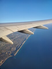 Obraz premium View from Plane Window near Miami of South Florida Coastline