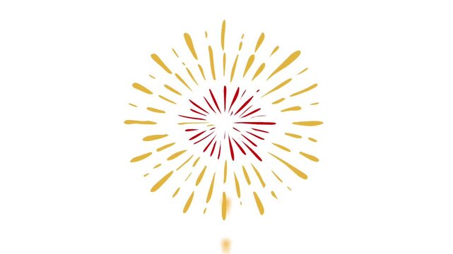 2D Animated Fireworks for New Year Celebration Background