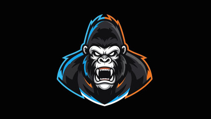 Fierce Gorilla Mascot Logo Design - Aggressive Ape Head Graphic