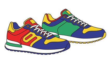 Vibrant and Colorful Athletic Sneakers for Casual Wear and Training