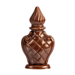 Luxurious chocolate perfume bottle isolated on a transparent background