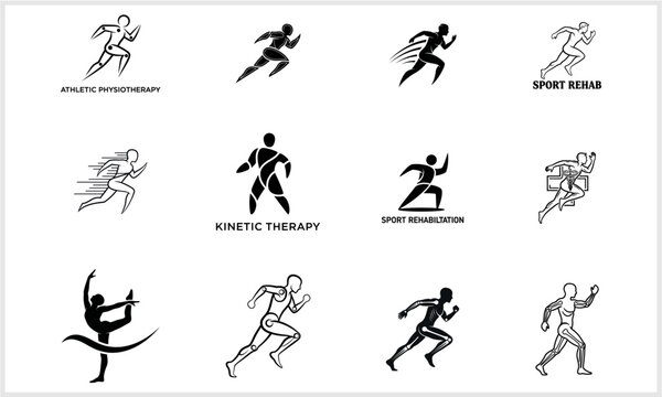 Running Man Icons Sports Fitness Health Therapy  Movement logotypeiconsportslogodesign.