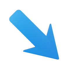 3D Down Right Arrow Navigation Interface